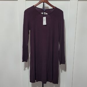 American Eagle Outfitters NWT Plum Colored Long Sleeve Dress Size L